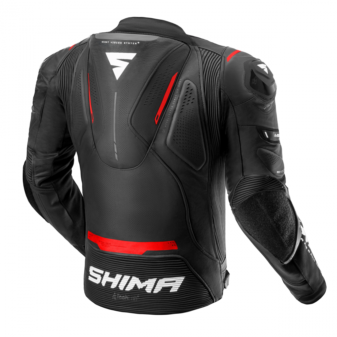 SHIMA Mission ST Motorkerékpár bőrdzseki fekete/piros 46 2. ábra