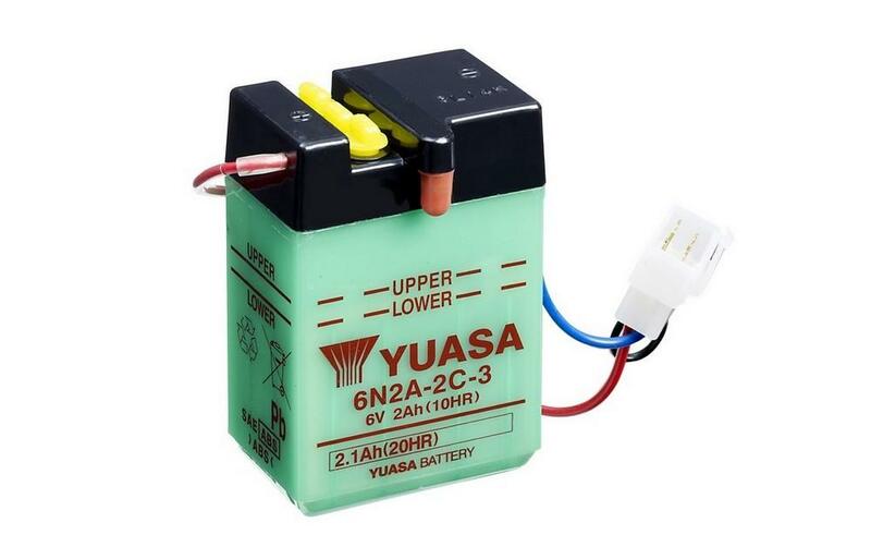 YUASA YUASA konventionellt YUASA-batteri utan syrapaket - 6N2A-2C-3 Batteri utan syrapaket Figur 1
