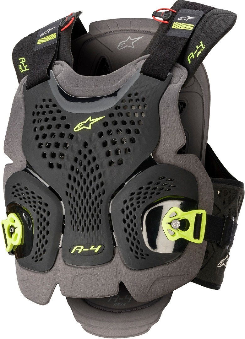 Alpinestars A-4 Max Protetor de peito preto/amarelo M/L Figura 1