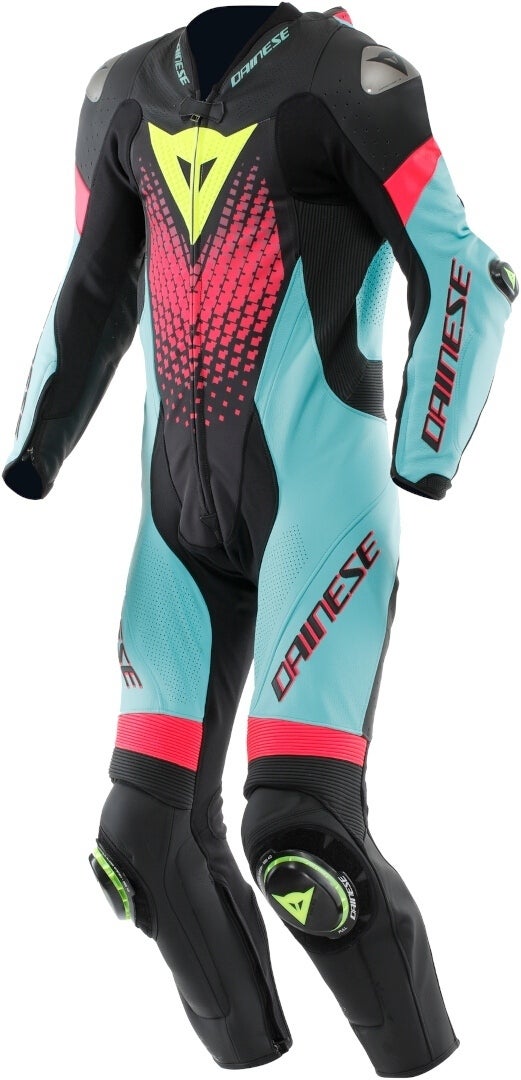 Dainese Laguna Seca 6 1- Piece Motorcycle Leather Suit black/light blue/pink 64 Figure 1