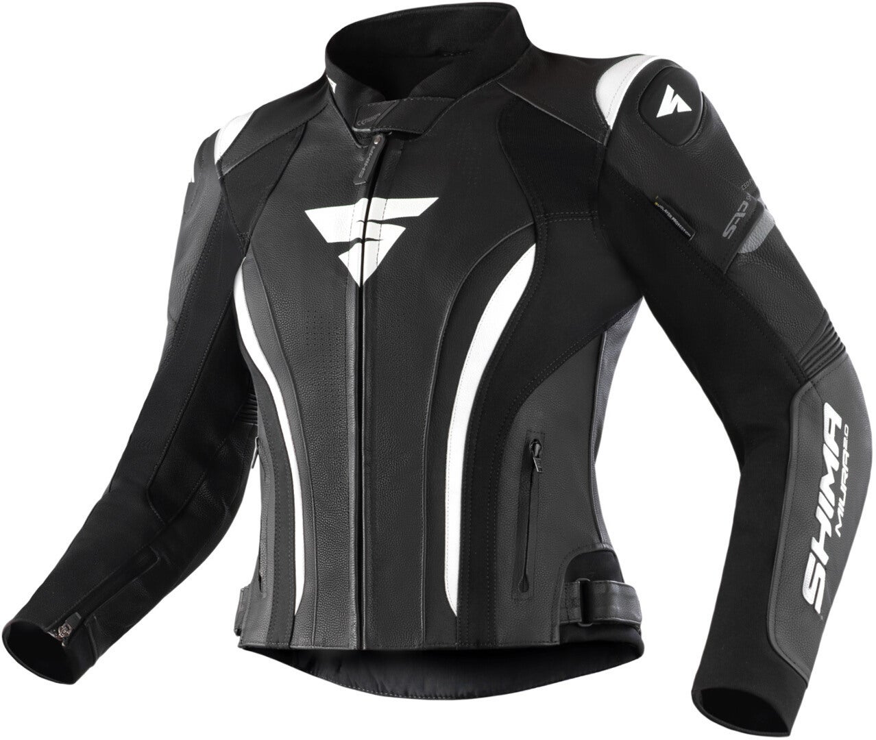 SHIMA Miura 2.0 Damer Motorsykkel Skinnjakke svart/hvitt 36 Figur 1