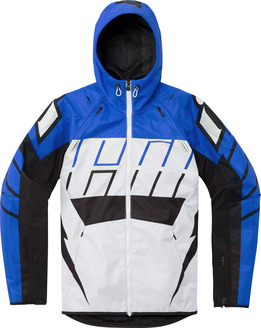Icon Airform Retro Motorrad Textiljacke weiß/blau M Abbildung 1