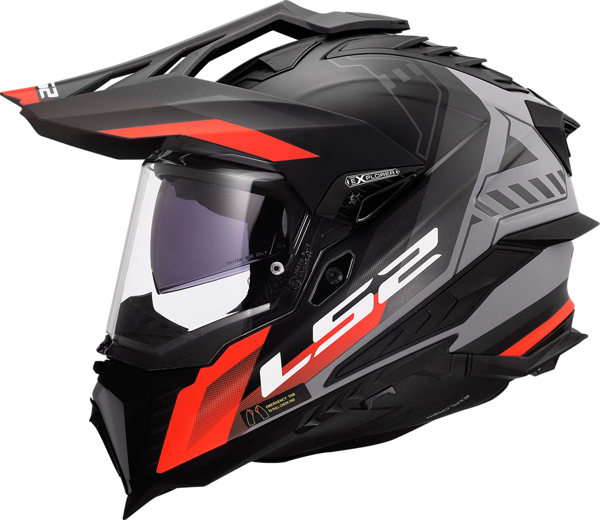 LS2 MX701 Explorer Hexa Enduro Helmet black/grey/red S (55/56) Figure 10
