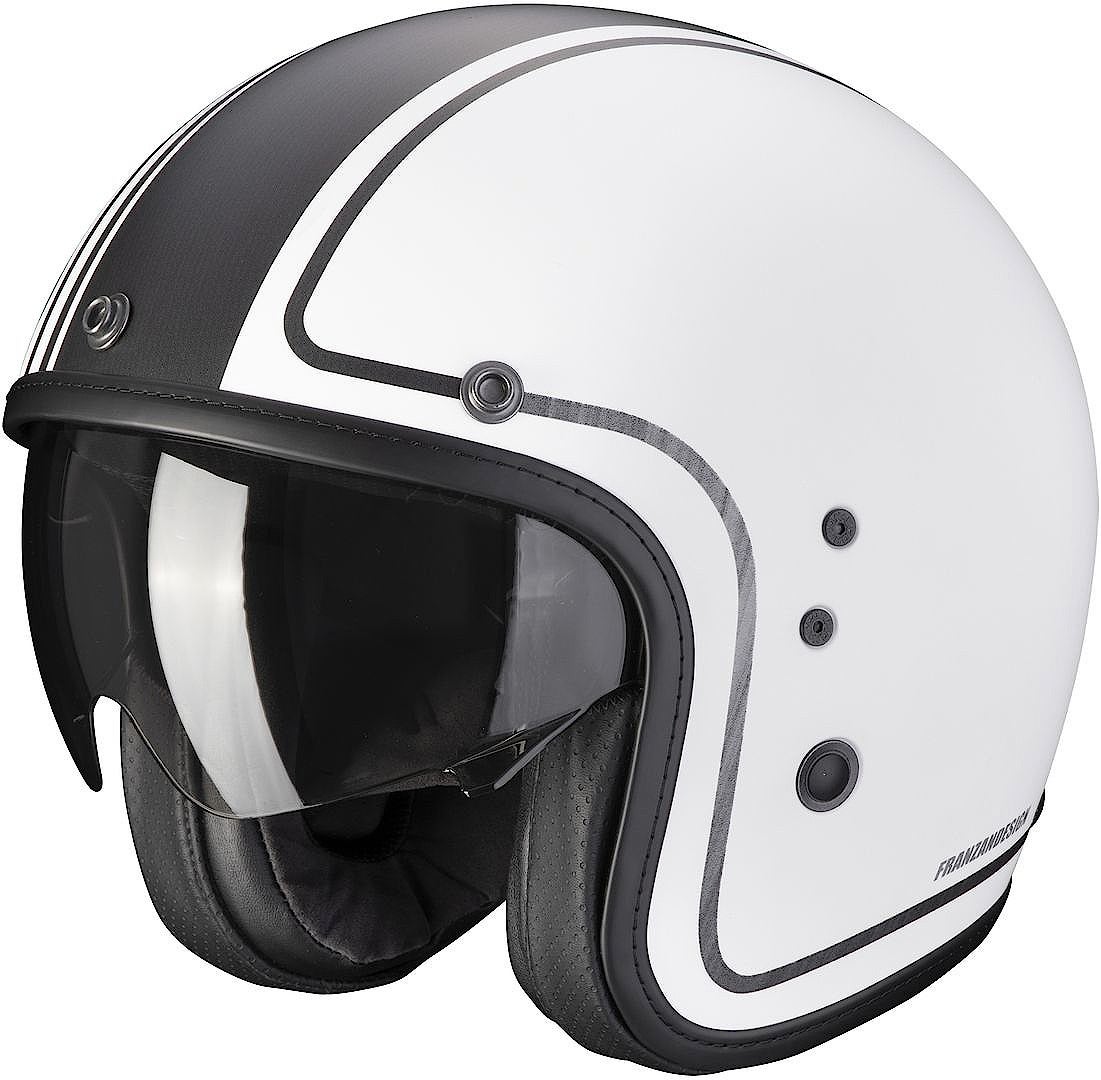 Scorpion Belfast Evo Retrol Cască cu reacție alb mat/gri M (57/58) Figura 1