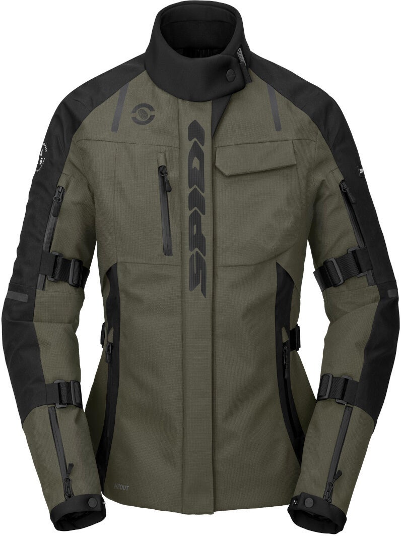 Spidi Tour Evo 2 H2Out veste textile de moto pour dames imperméable à l’eau Vert olive/noir S Figure 1