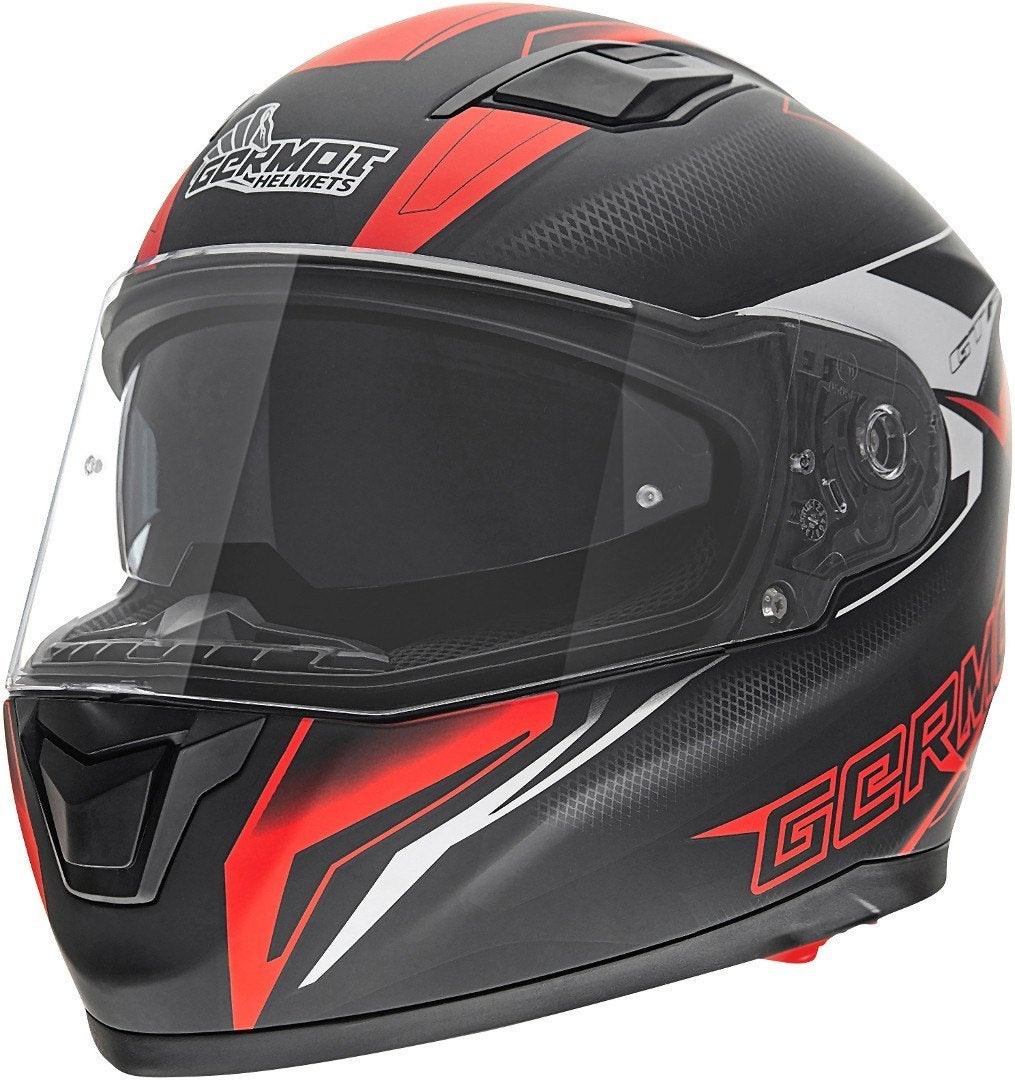 Germot GM 330 Decor Casco nero opaco/rosso L (59/60) Figura 1