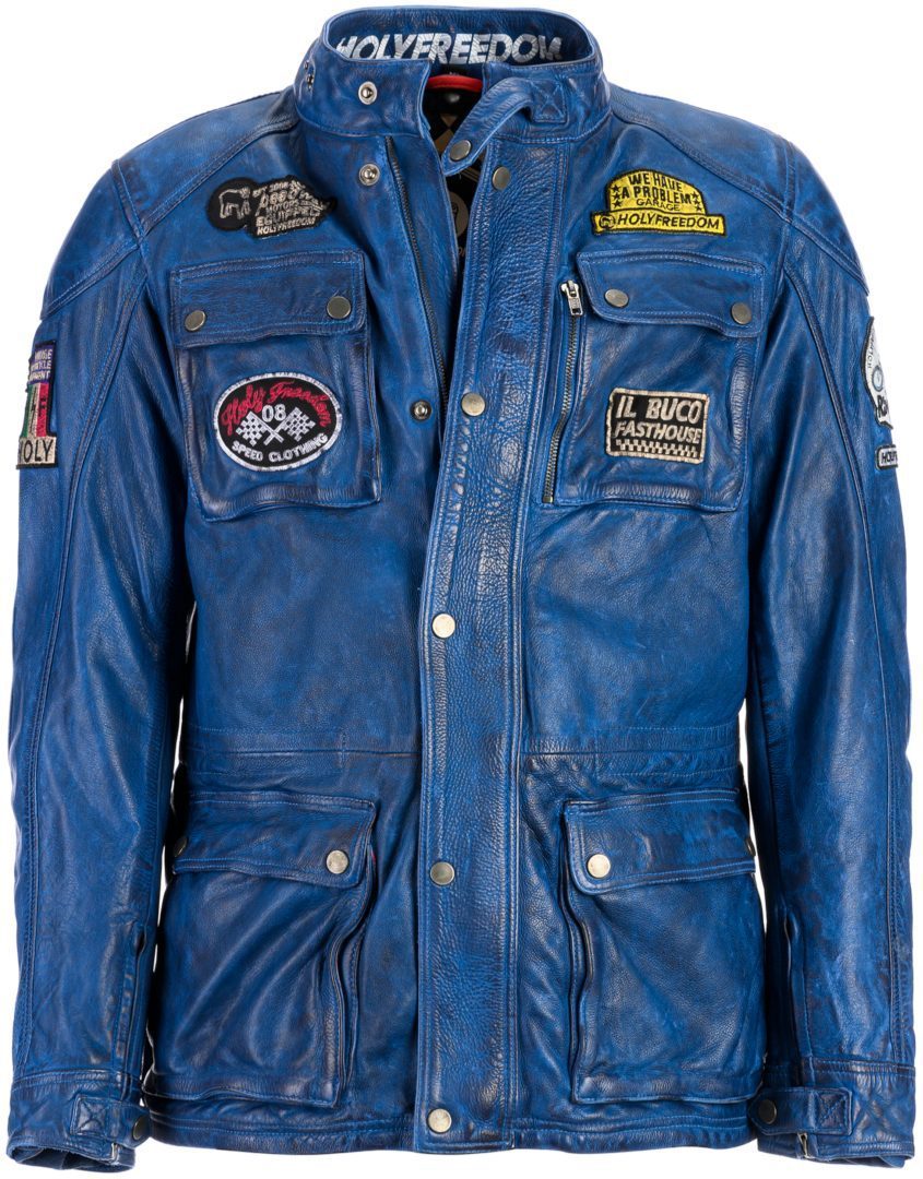 HolyFreedom Quattro Motorcycle Leather Jacket blue L Figure 1