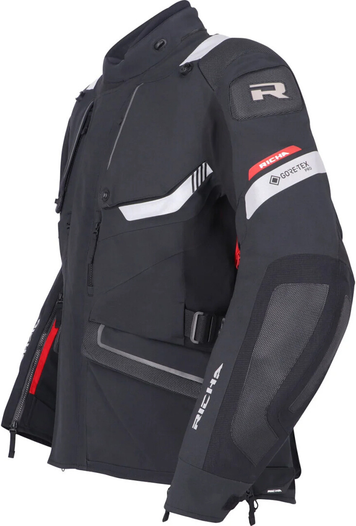 Richa Armada 1.1 Gore-Tex Pro waterproof Motorcycle Textile Jacket black/white/red 4XL Figure 2