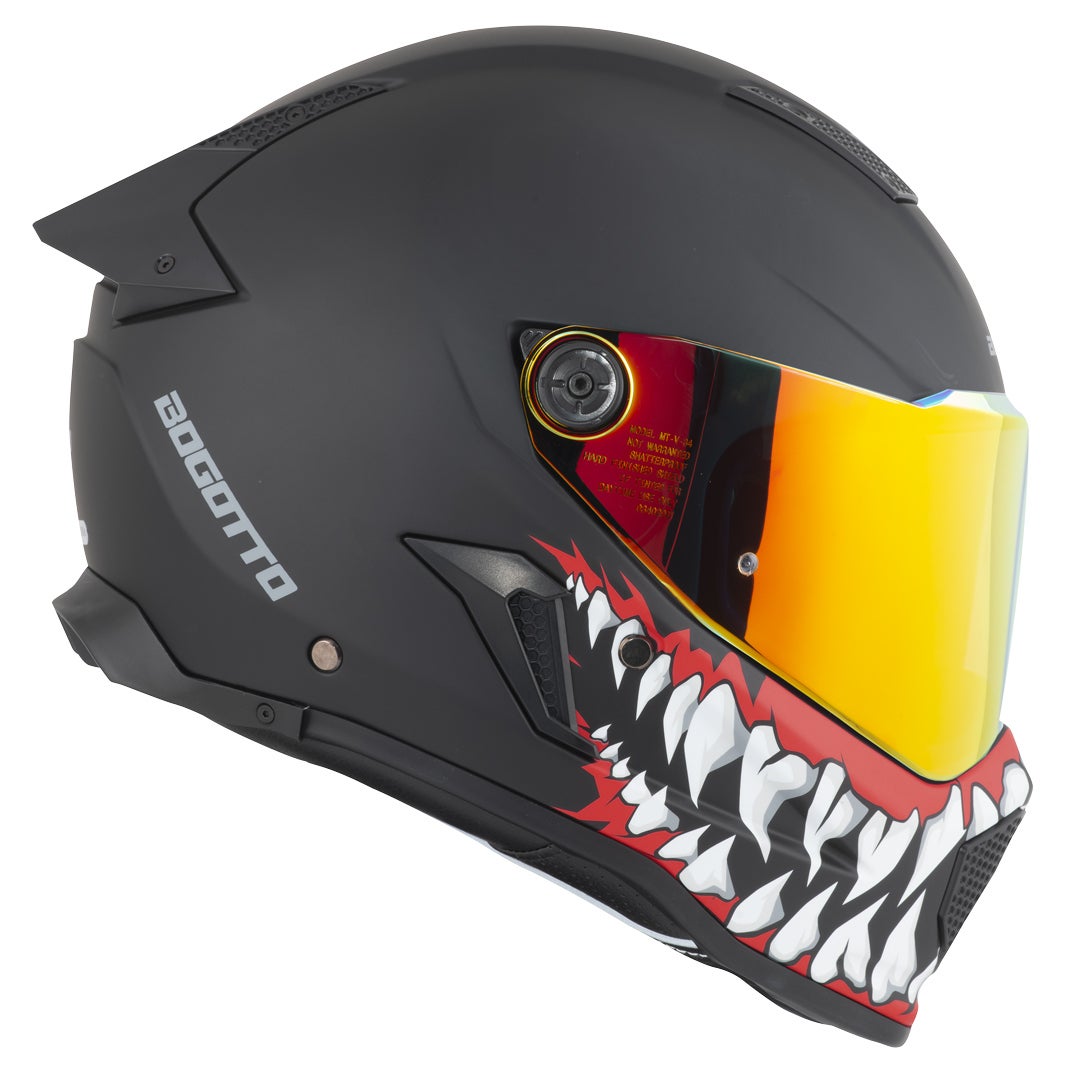 Bogotto Rapto Jaws Casco nero/rosso opaco S Figura 10