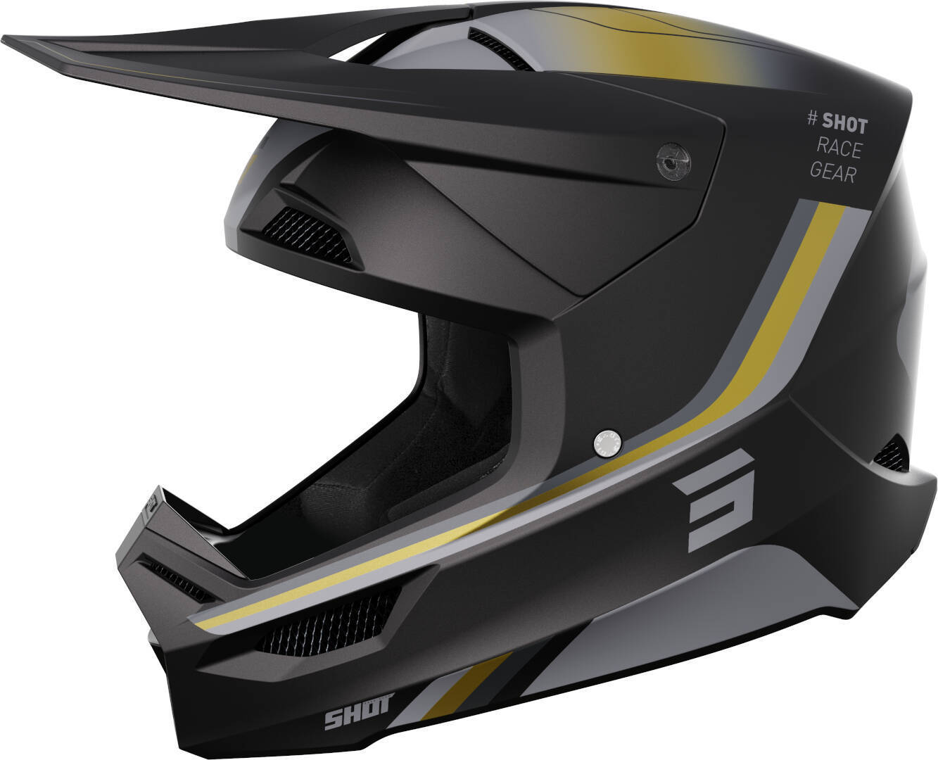 Shot Furious Aim Motocross Helmet black matt/gold S (55/56) Figure 1