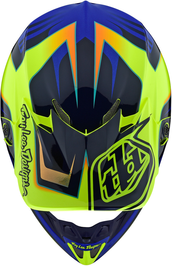 Troy Lee Designs SE4 Flash MIPS Casco Motocross giallo/blu M Figura 2