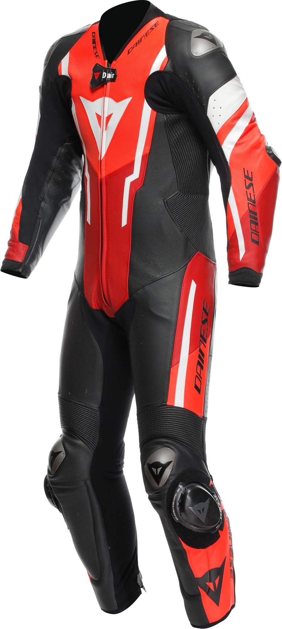 Dainese Misano 3 D-Air Airbag 2.0 perforated One Piece Motorcycle Leather Suit black/red 58 Figure 1