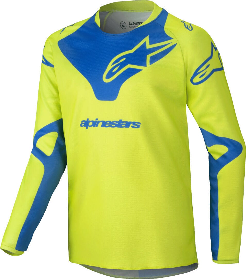 Alpinestars Racer Veil Motocross trøje til børn gul/blå XL Figur 1