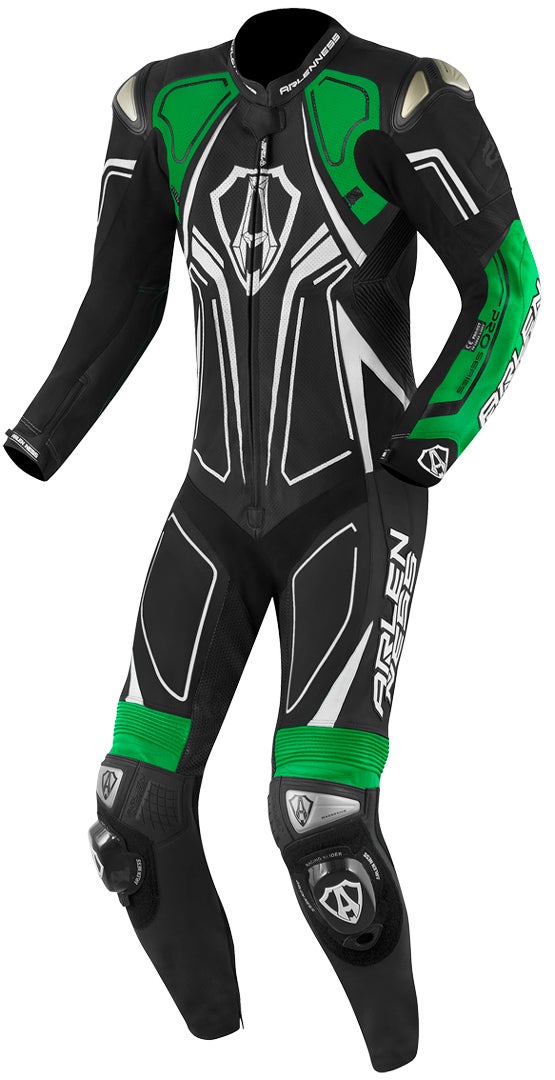Arlen Ness Conquest Abito monopezza in pelle moto nero/verde 60 Figura 1