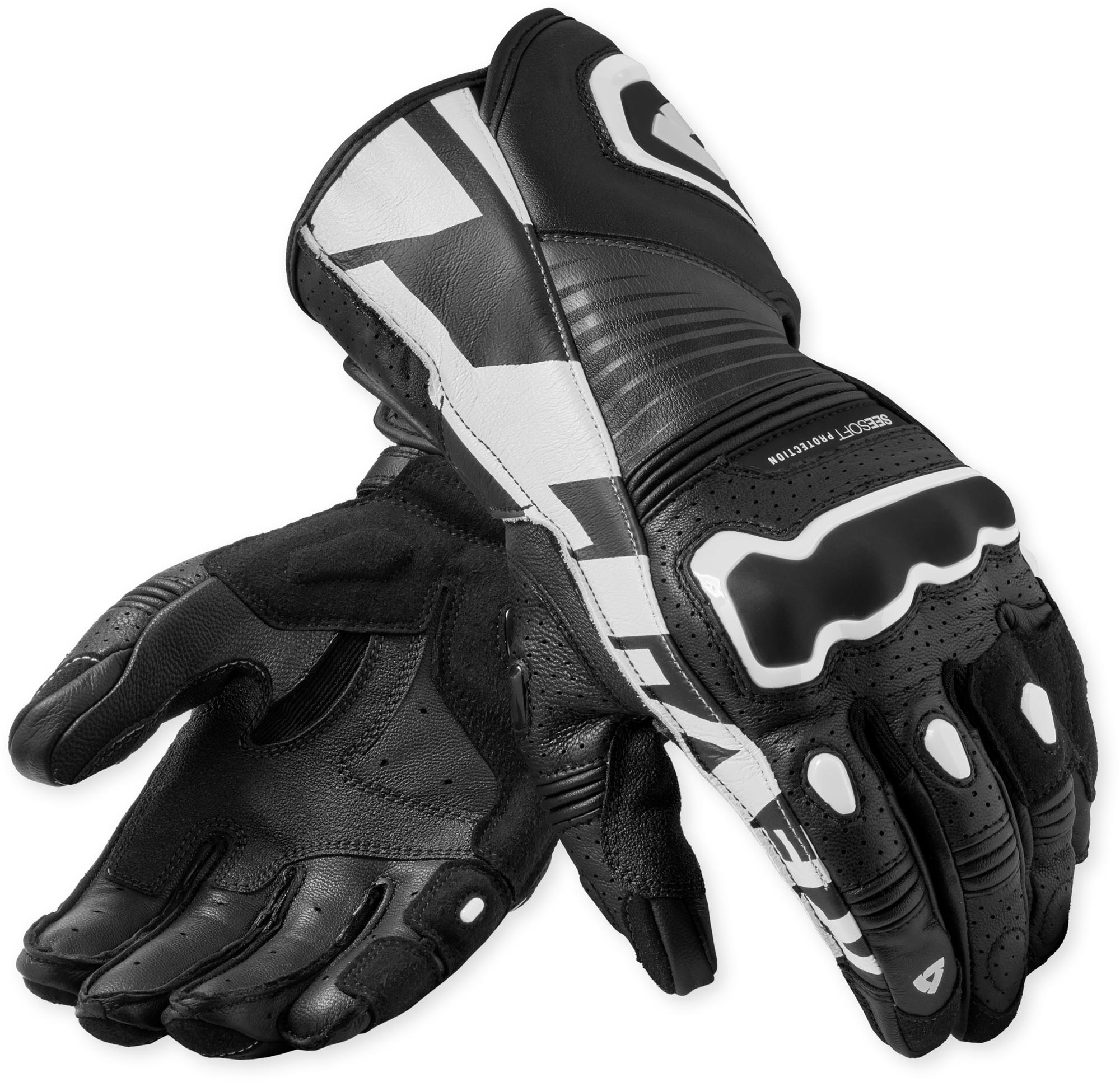 Revit Argon 3 perforerede motorcykelhandsker Sort/hvid M Figur 1