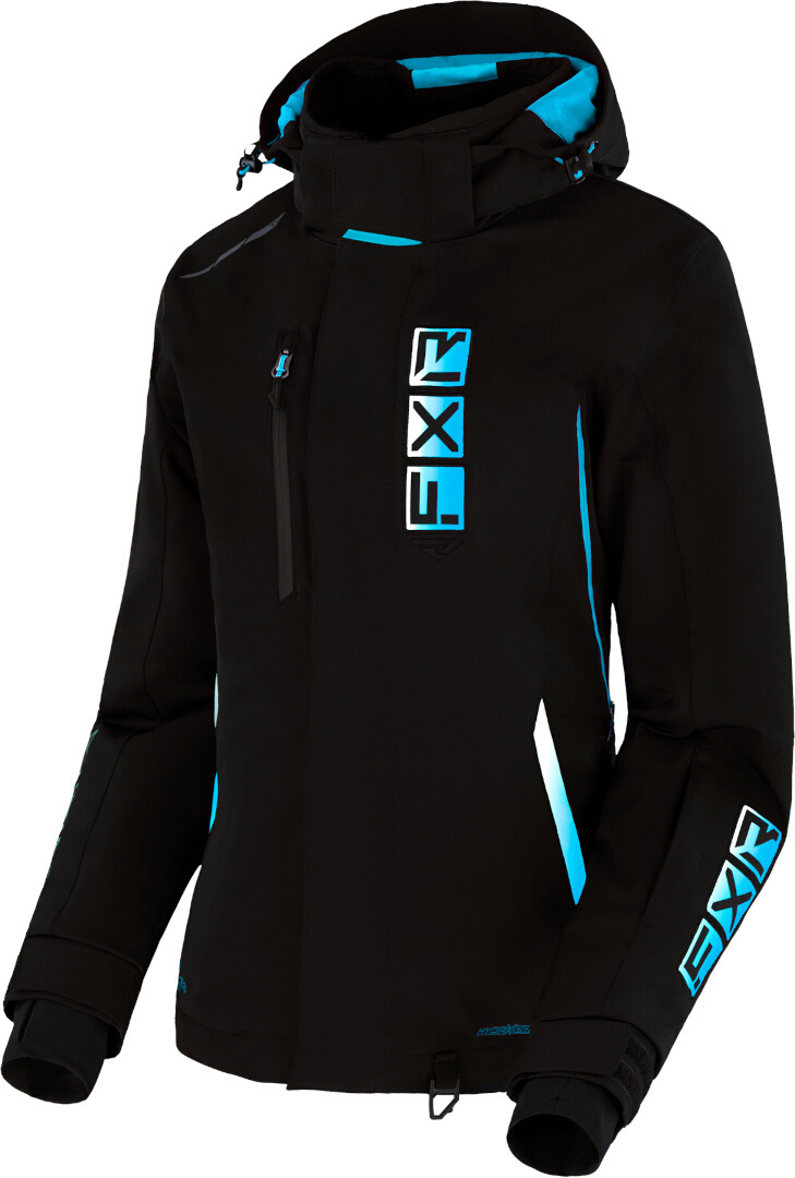 FXR Evo FX 2023 Snöskoterjacka för damer Svart/ljusblå 6 Figur 1