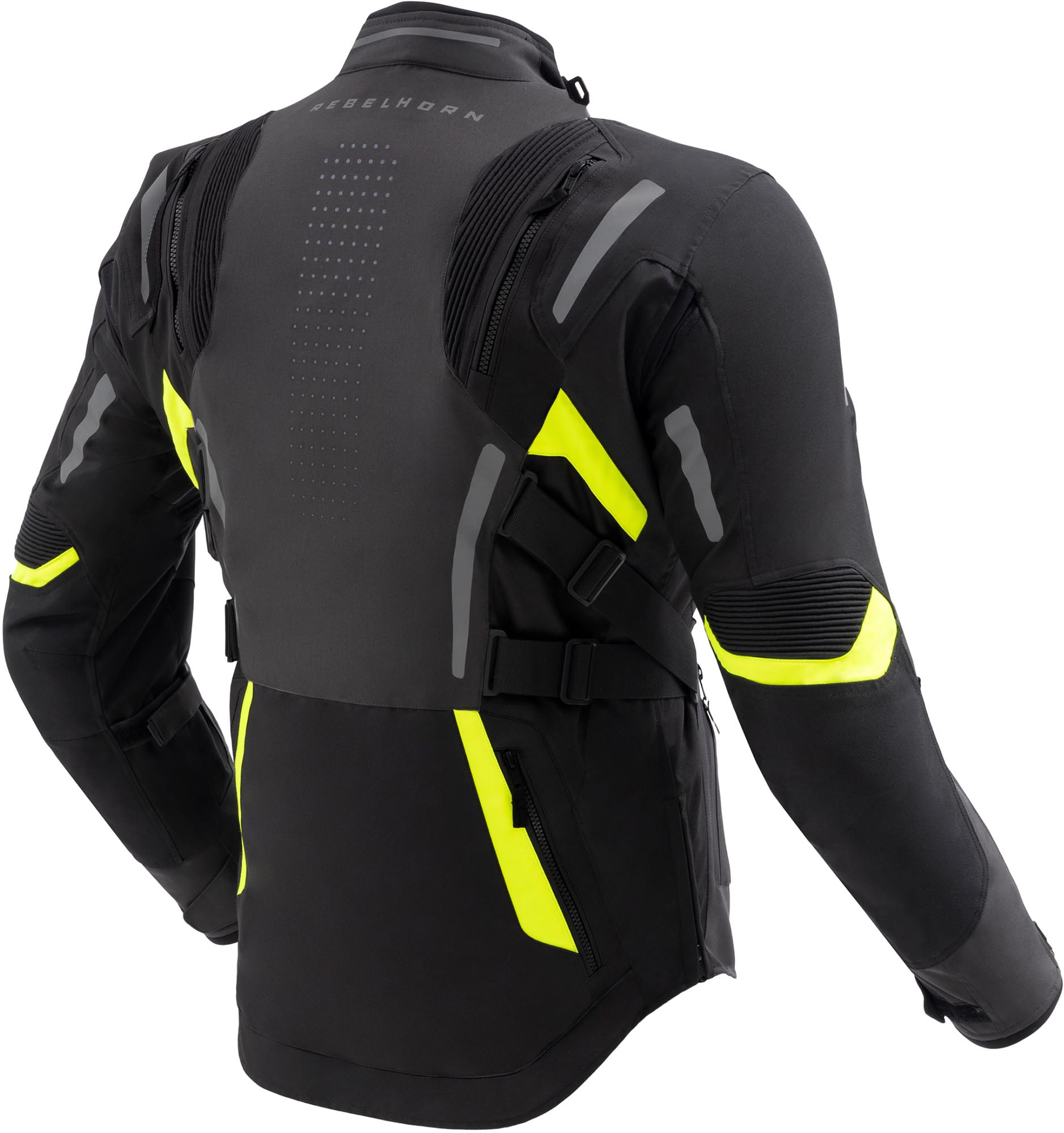 Rebelhorn Hiker 4 wasserdichte Motorrad Textil Jacke dunkelgrau/schwarz/gelb S Abbildung 2
