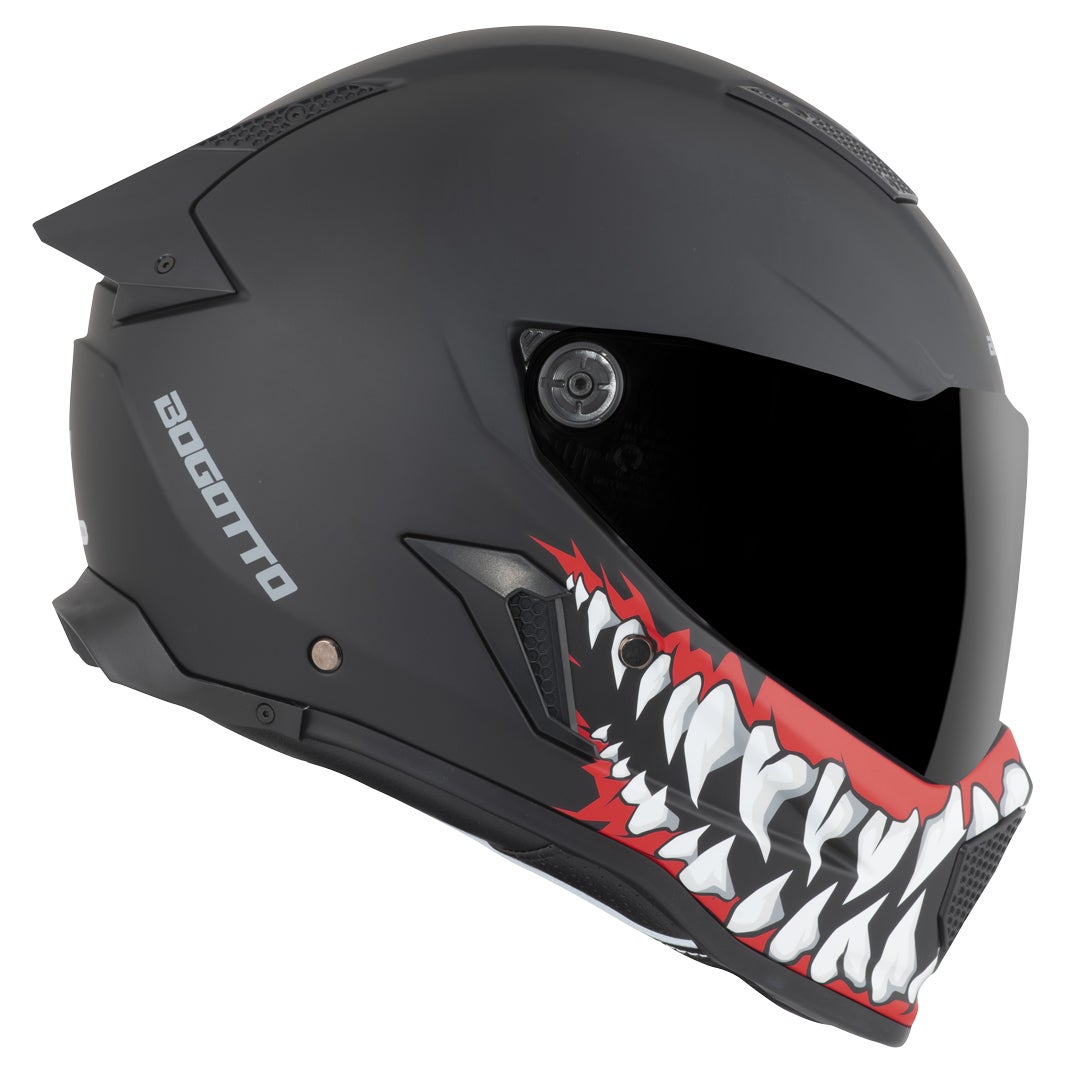 Bogotto Rapto Jaws Casco nero/rosso opaco S Figura 2
