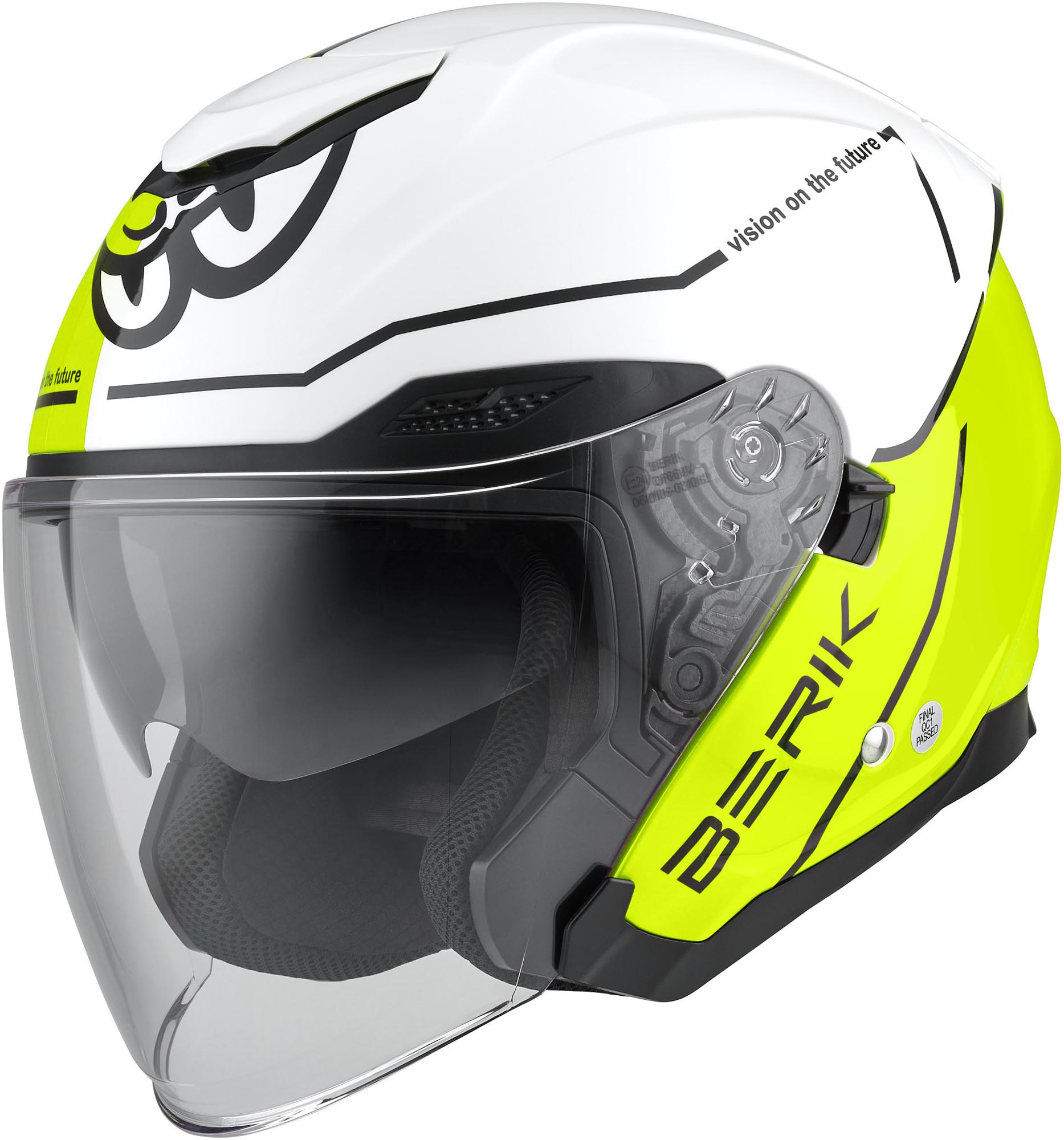 Berik OF669 Casco Vidos Jet bianco/giallo/nero S Figura 1