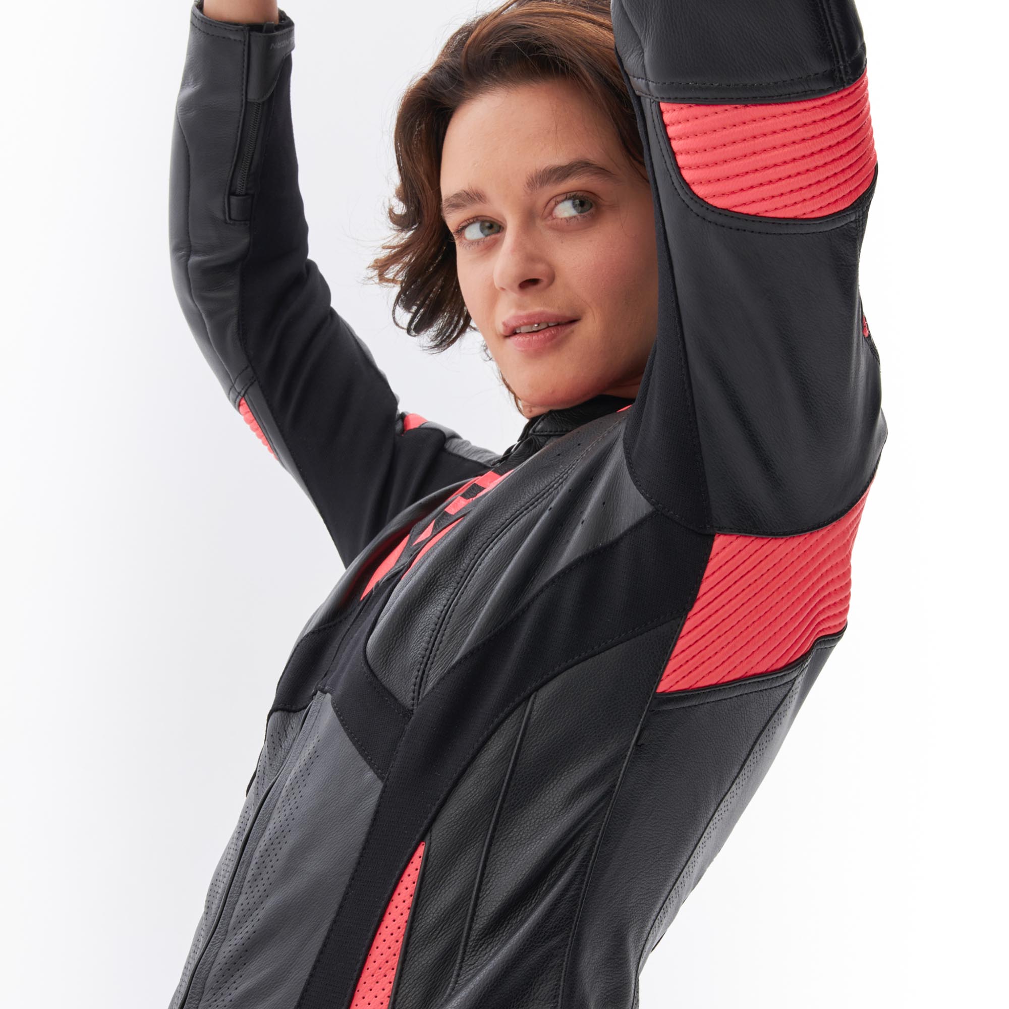Rebelhorn Rebel Damers motorcykelskinnjacka Svart/rosa 36 Figur 5