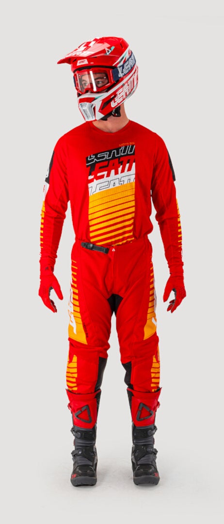 Leatt 3.5 Ride Kit Stripes 2025 Set Maglia e Pantaloni Motocross rosso L Figura 6