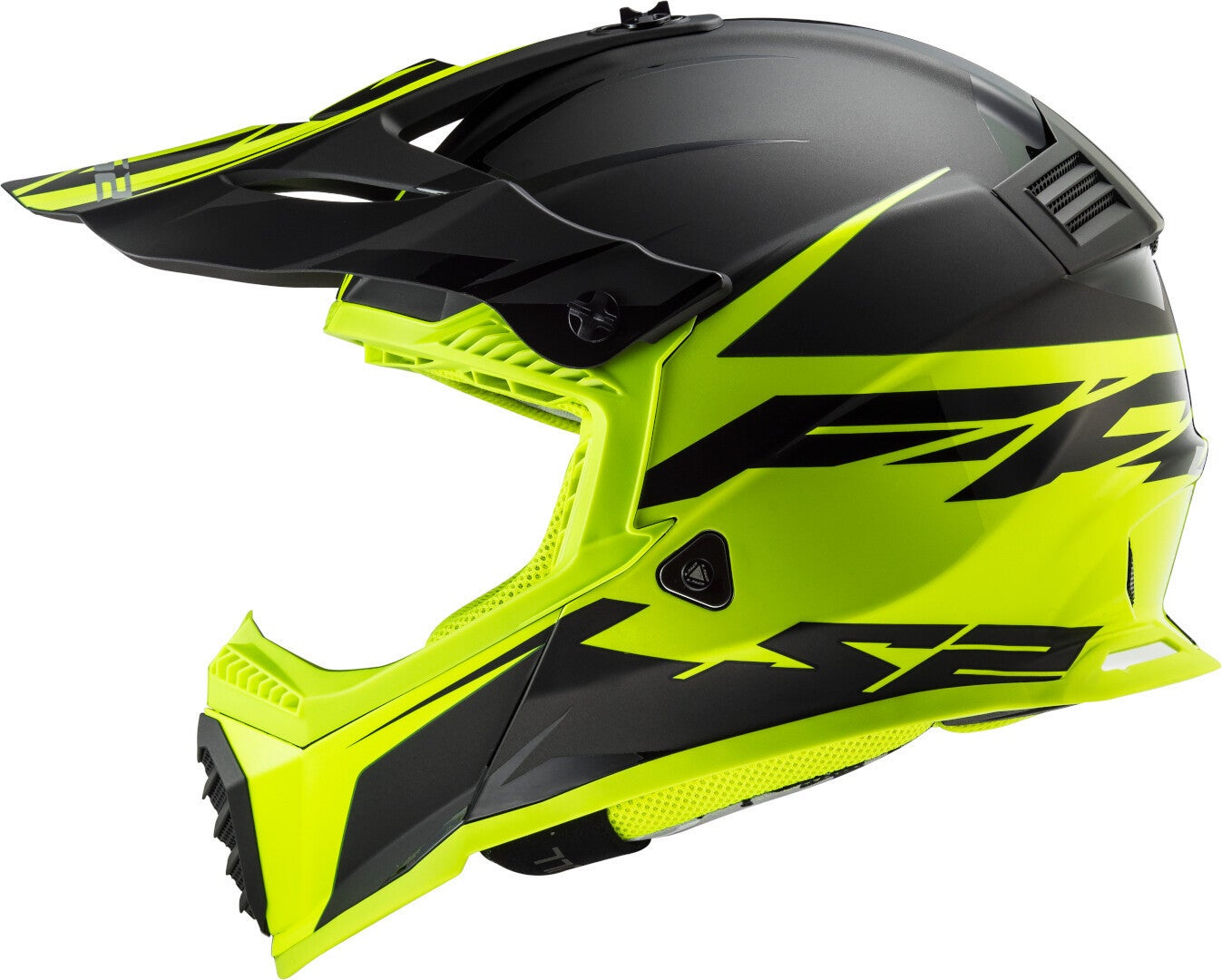 LS2 MX437 Fast Evo Roar Motocross hjelm sort mat/gul M (57/58) Figur 4