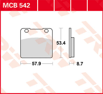 TRW Lucas Bremsbelag MCB542 Figur 1