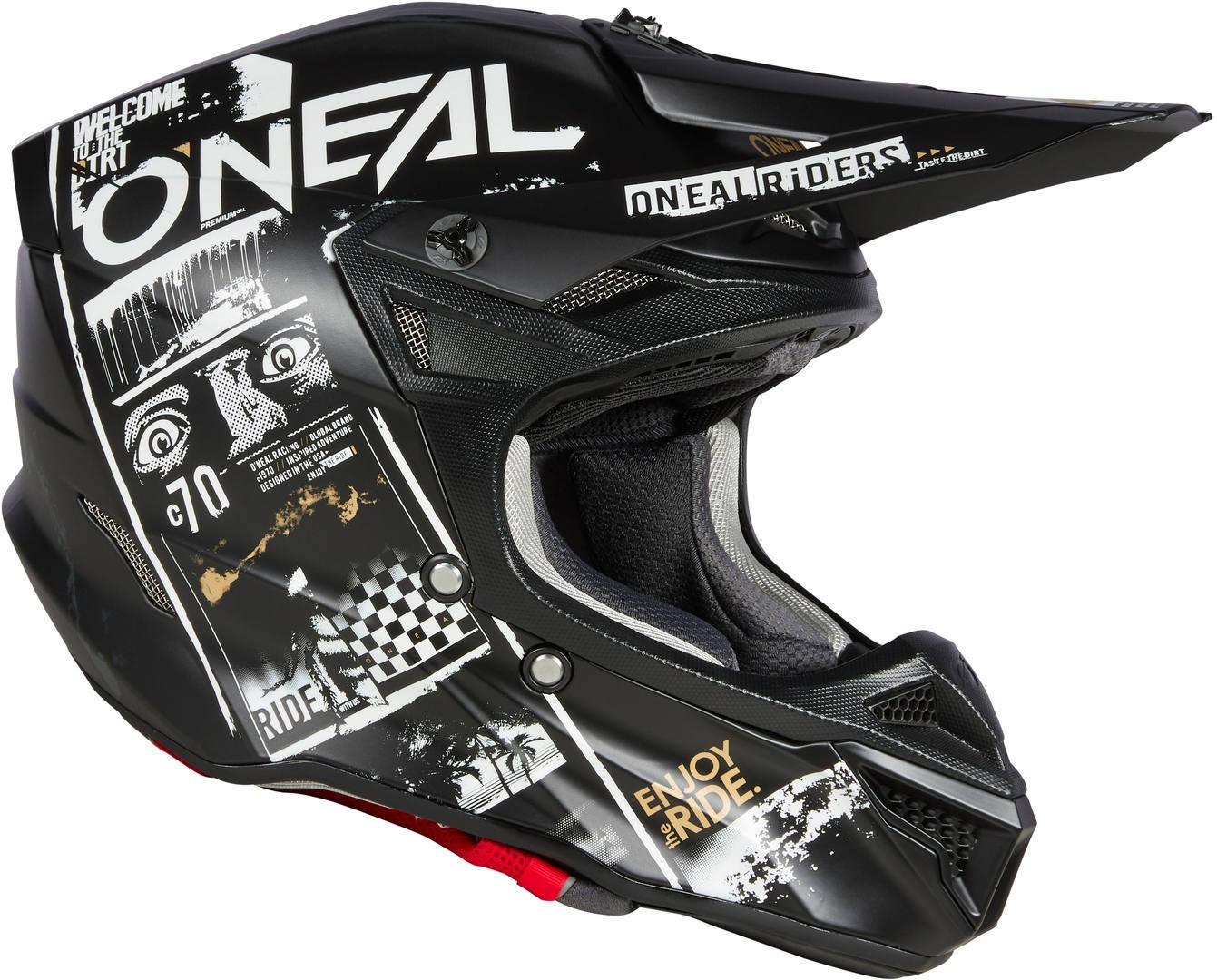 Oneal 5Series Polyacrylite Attack Casque de motocross Noir mat/blanc S (55/56) Figure 6