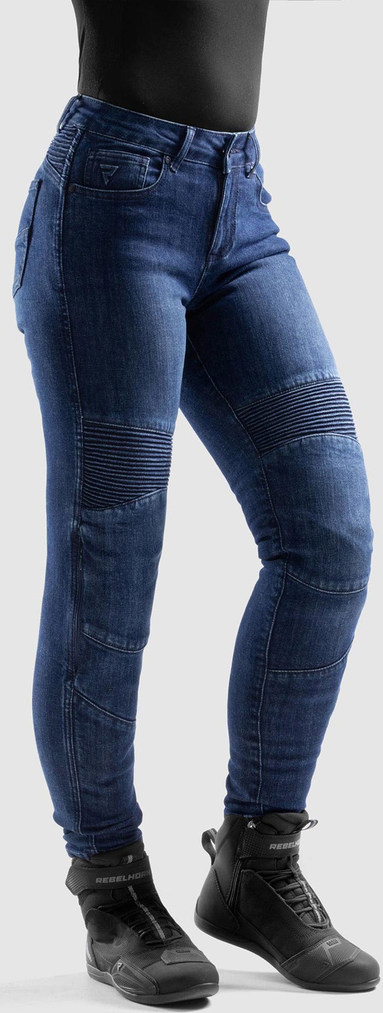 Rebelhorn Agness 2 Damer motorcykeljeans Blå udvasket 42/28 Figur 3