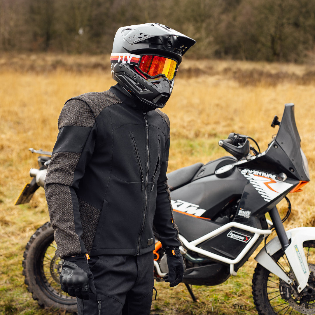 Side view of Merlin Badou Kevlar Dual Sport Motorcycle Textile Jacket