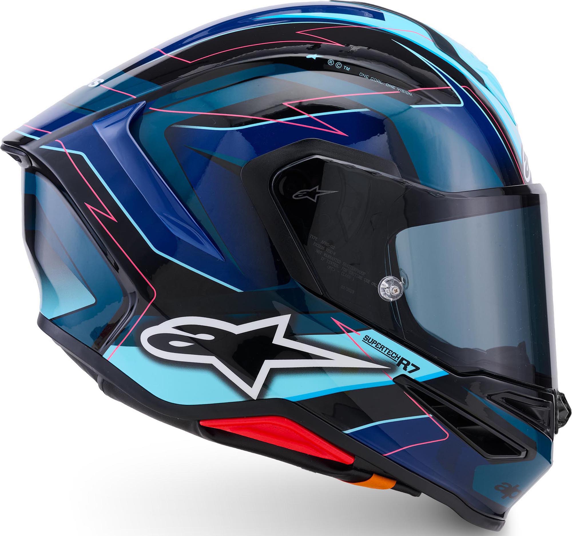 Alpinestars S-R7 Kinetis 頭盔 藍/白/紅 L 圖 3