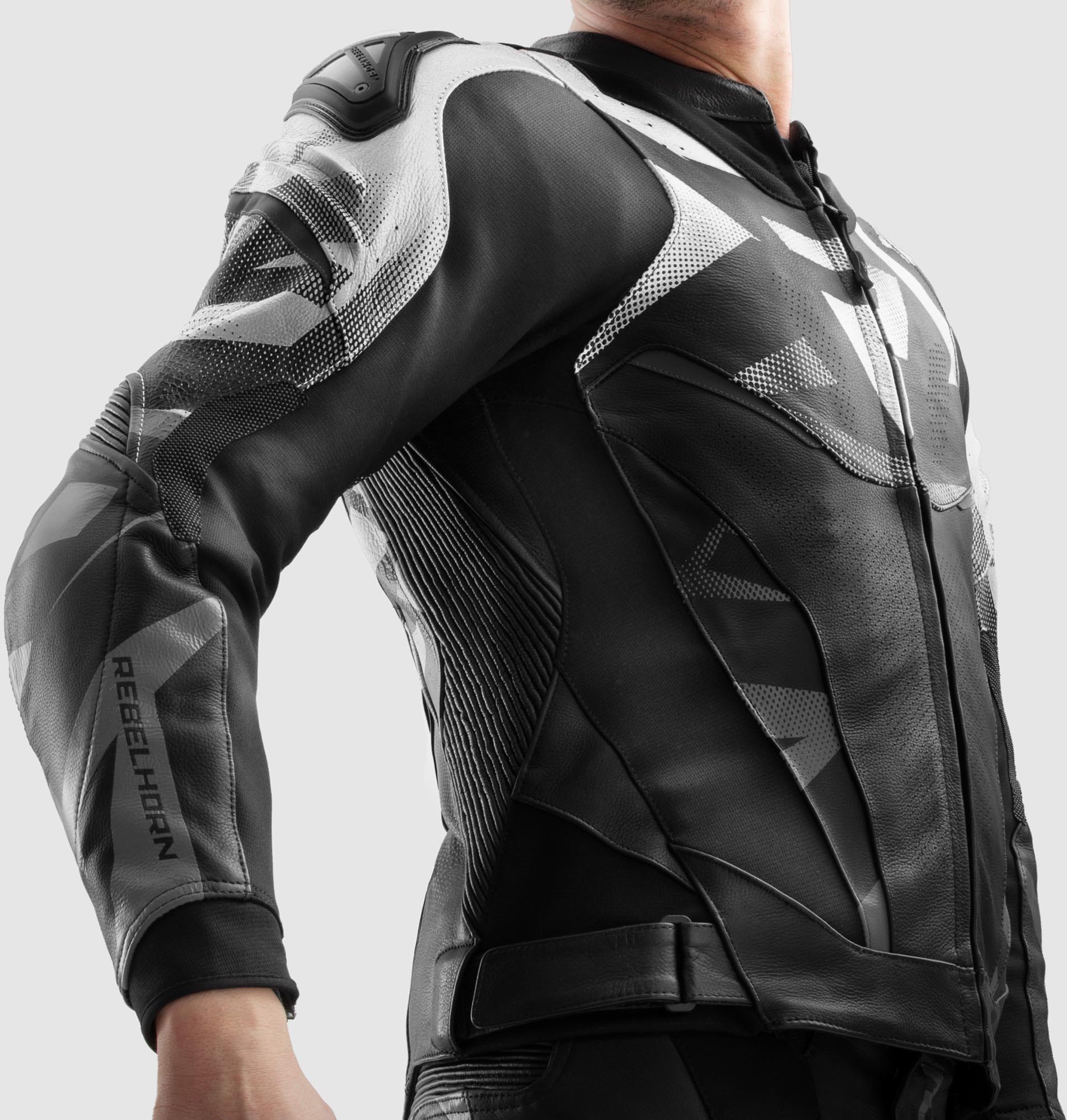Rebelhorn Inferno Motorcycle Leather Jacket black/white 48 Figure 10
