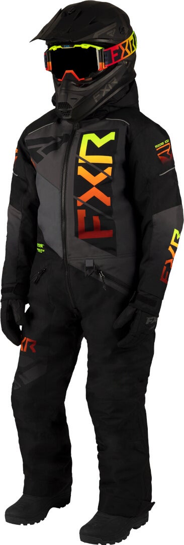 FXR Helium 2023 Ungdoms snescooterdragt i ét stykke sort/orange 12 Figur 1