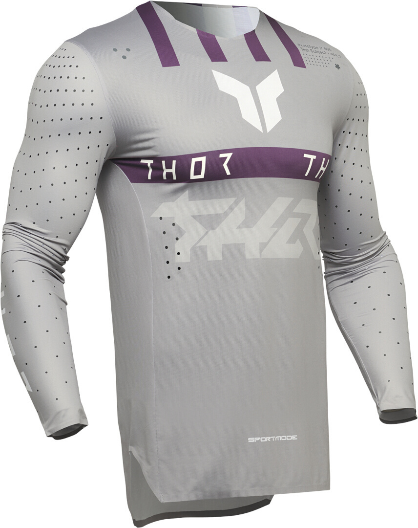 Thor Flite Tricou de motocross gri/mov L Figura 4