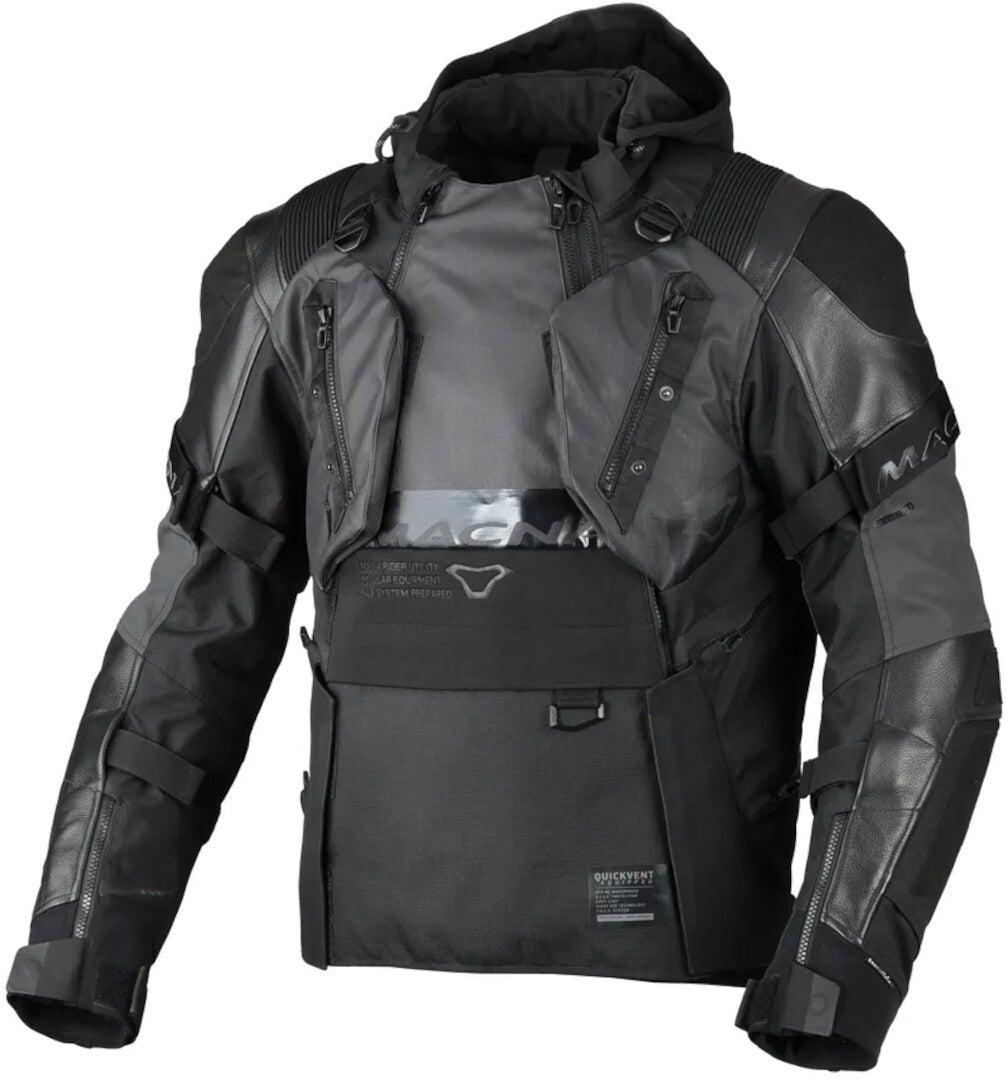 Macna Tryton NightEye waterproof Motorcycle Leather/Textile Jacket black XXL Figure 1