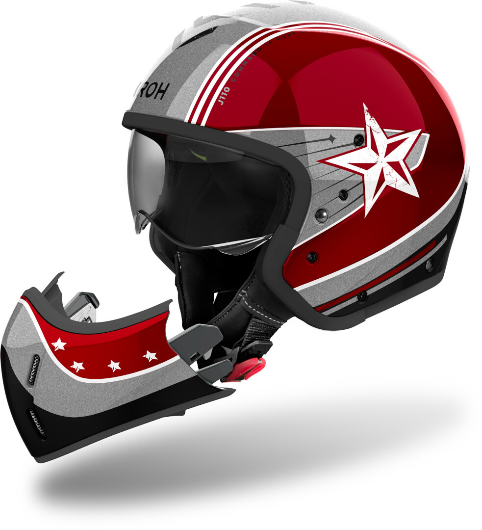 Airoh J110 Command Cască cu reacție Gri/Roșu S (55/56) Figura 2