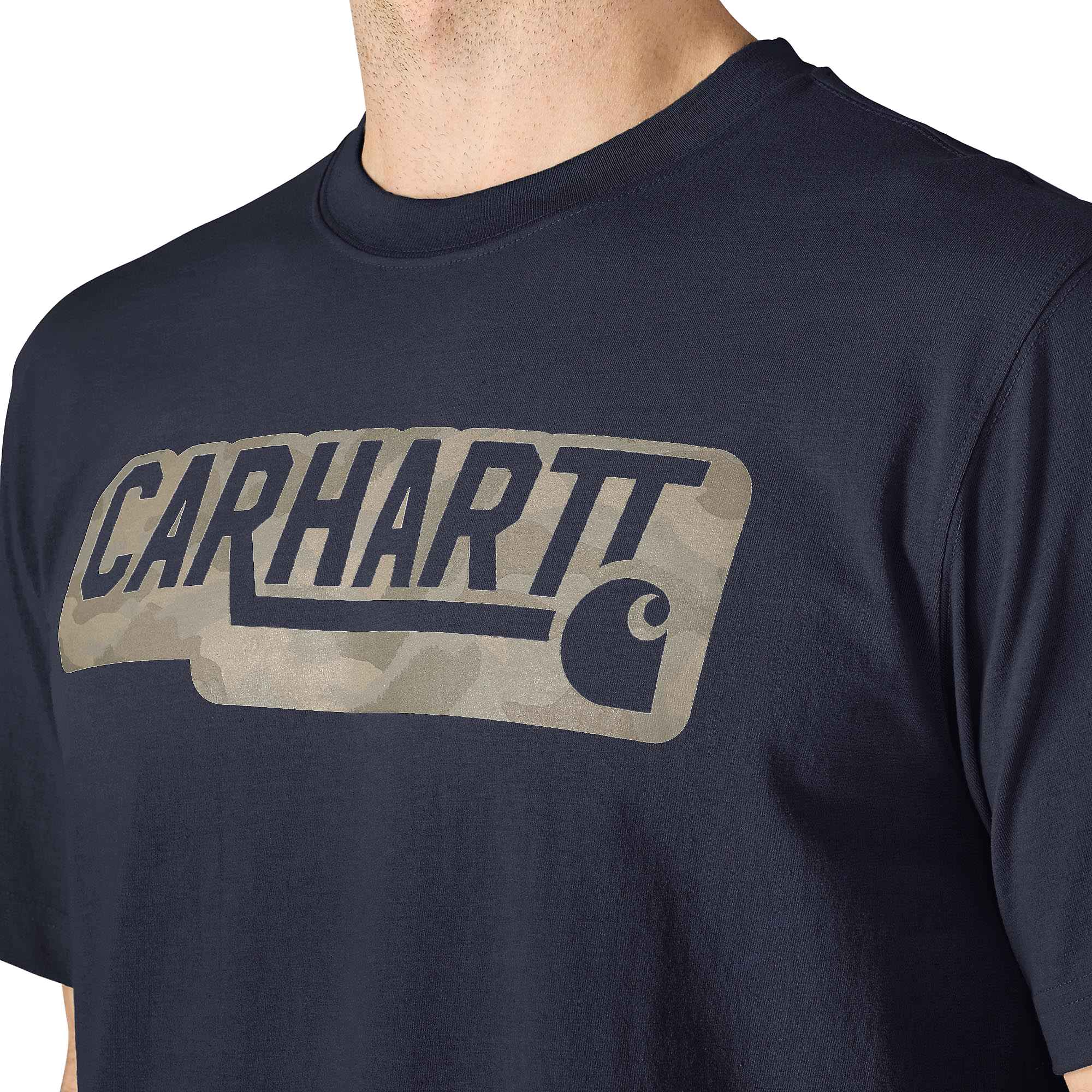 Carhartt Irvine Relaxed Camo Logo T-shirt Marine S Figuur 4