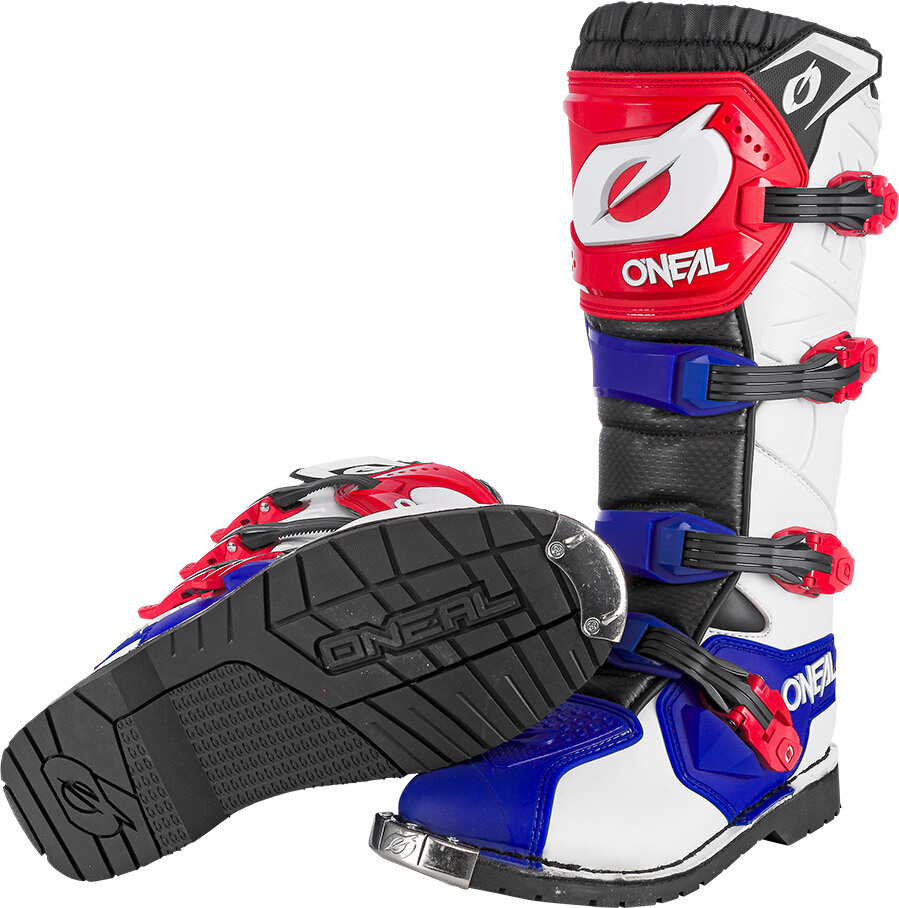 Oneal Rider Pro Motocross Boots blue/red 44 Figure 4