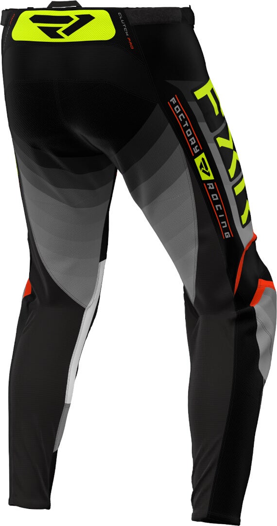 FXR Clutch Pro Hi Vis 2024 Motocross bukser sort/grå/gul 34 Figur 4