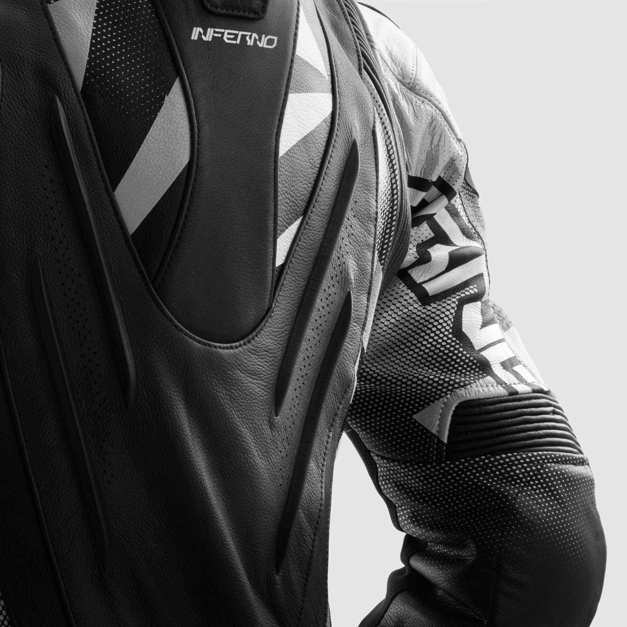 Rebelhorn Inferno Motorrad Lederjacke schwarz/weiß 60 Abbildung 5