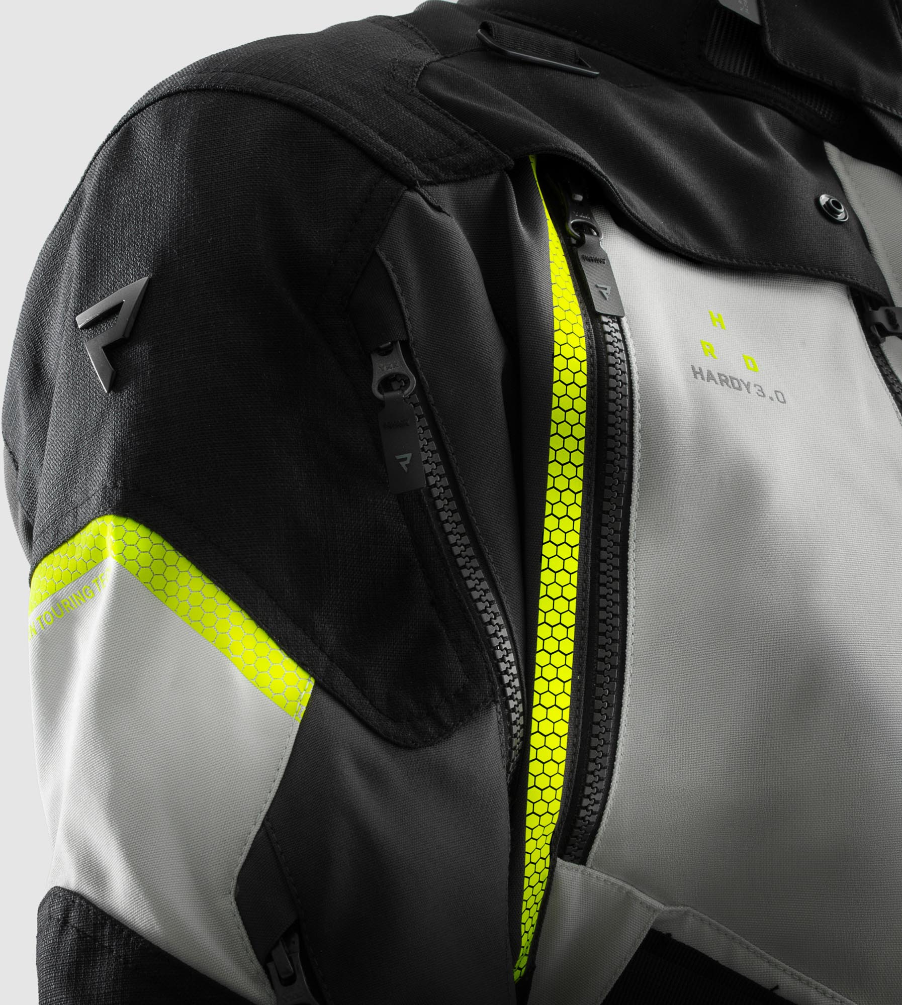 Rebelhorn Hardy 3.0 waterproof Motorcycle Textile Jacket black/grey/yellow L Figure 22