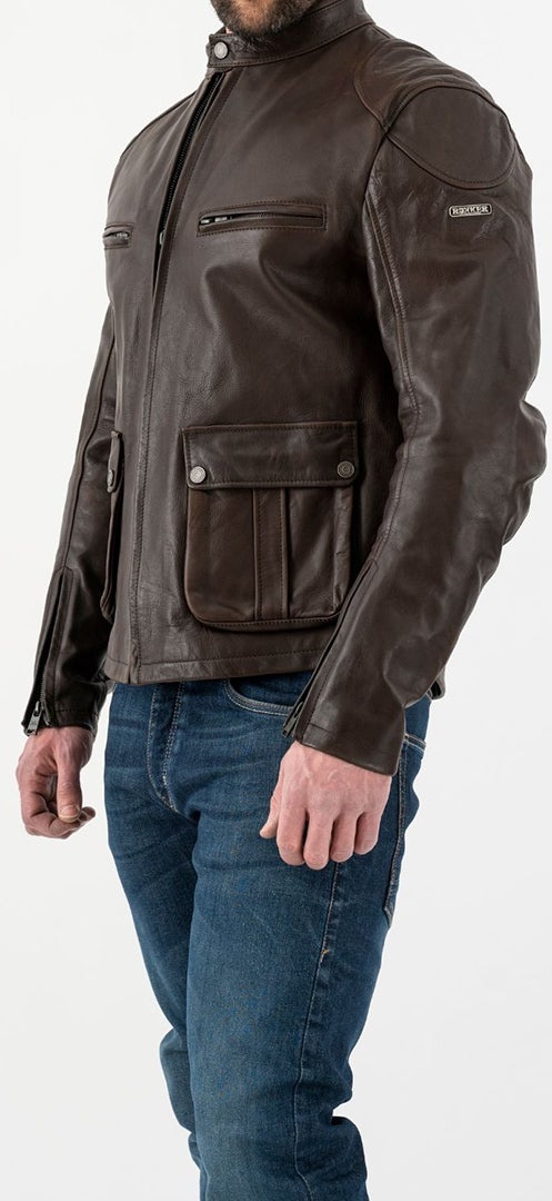 Rokker Goodwood Jaqueta de couro de motocicleta marrom L Figura 3