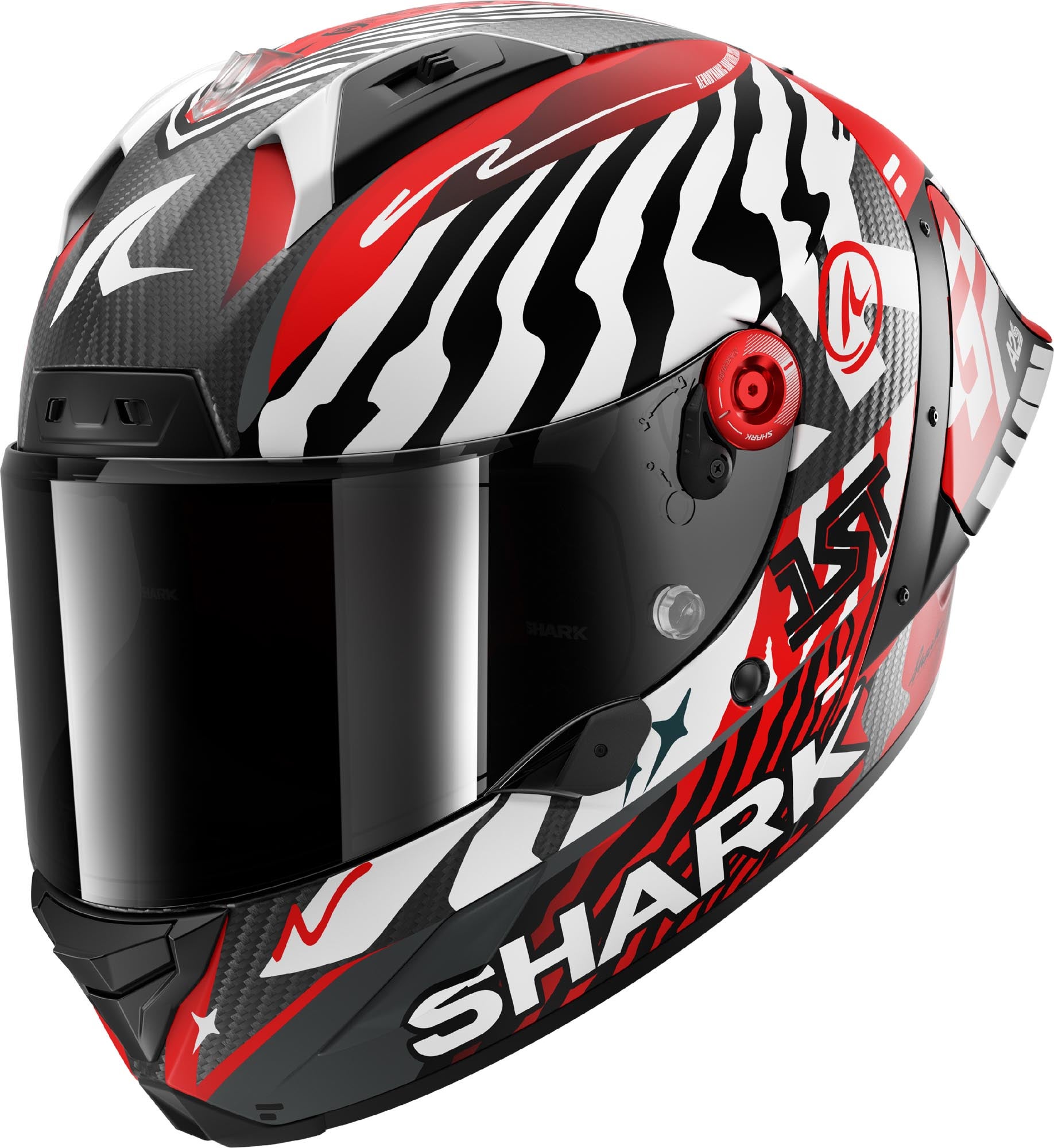 Shark Aeron GP FIM 2 Speed Fancy Carbon Casque Carbone/Rouge mat S (55/56) Figure 1