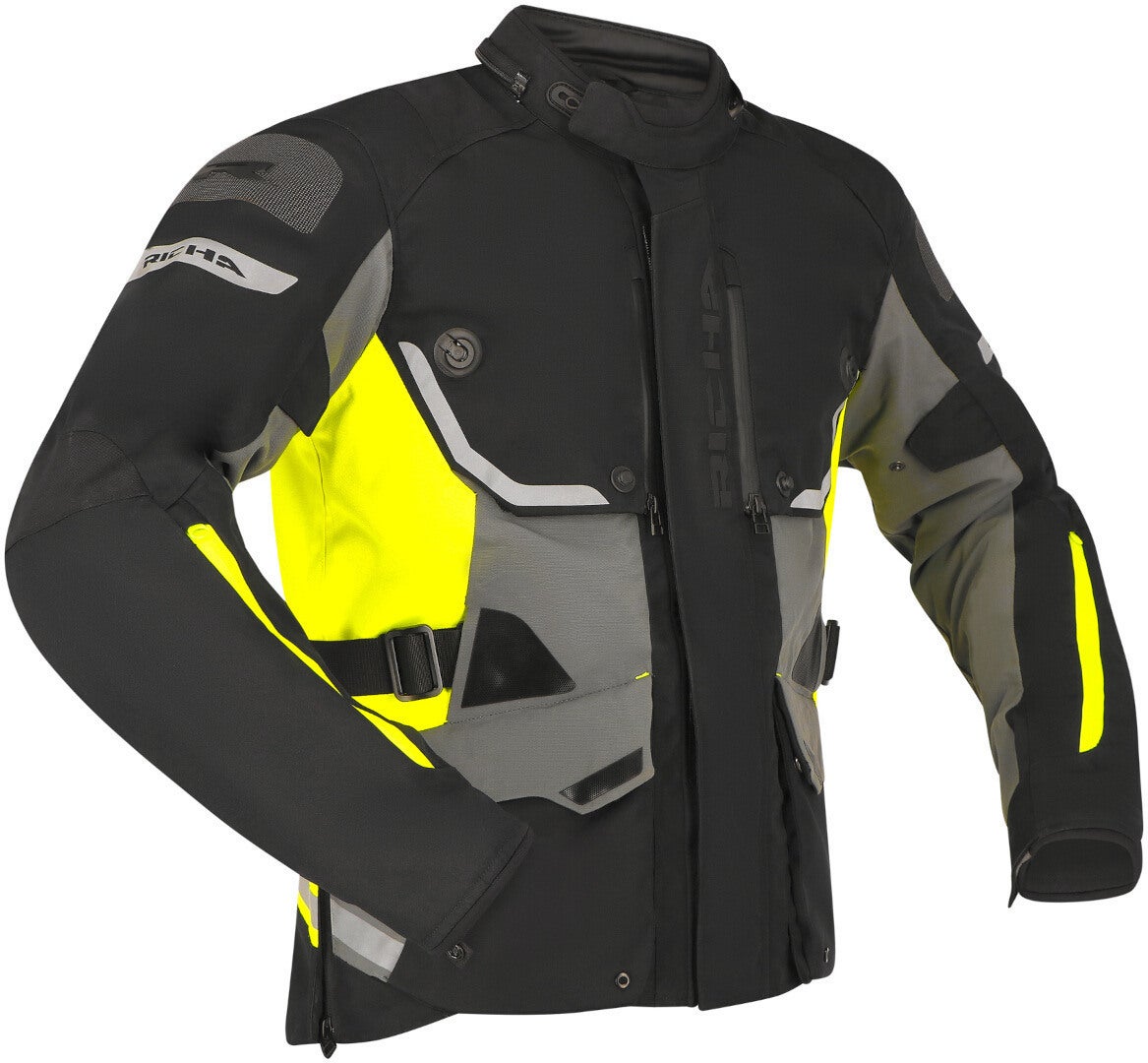 Richa Infinity 3 Pro waterproof Motorcycle Textile Jacket black/grey/fluo-yellow XXL Figure 1
