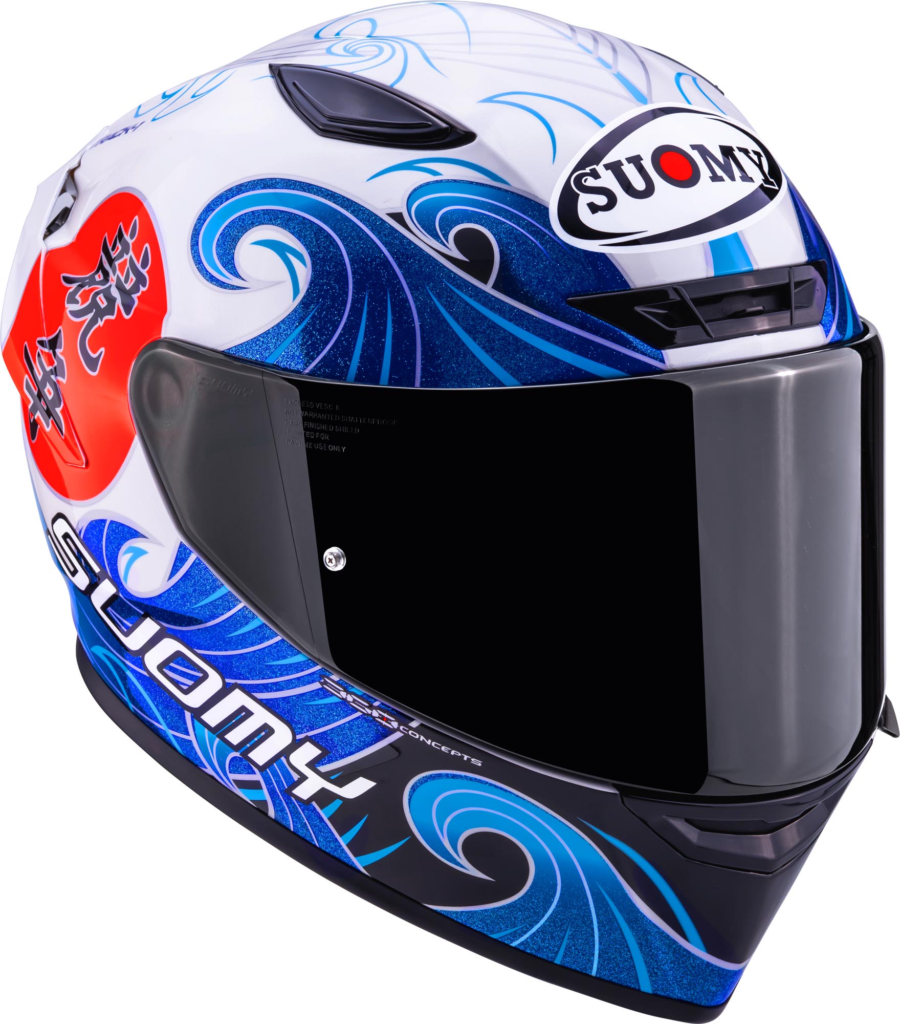 Suomy Track-1 Waves Helm weiß/blau XXL (63) Abbildung 7