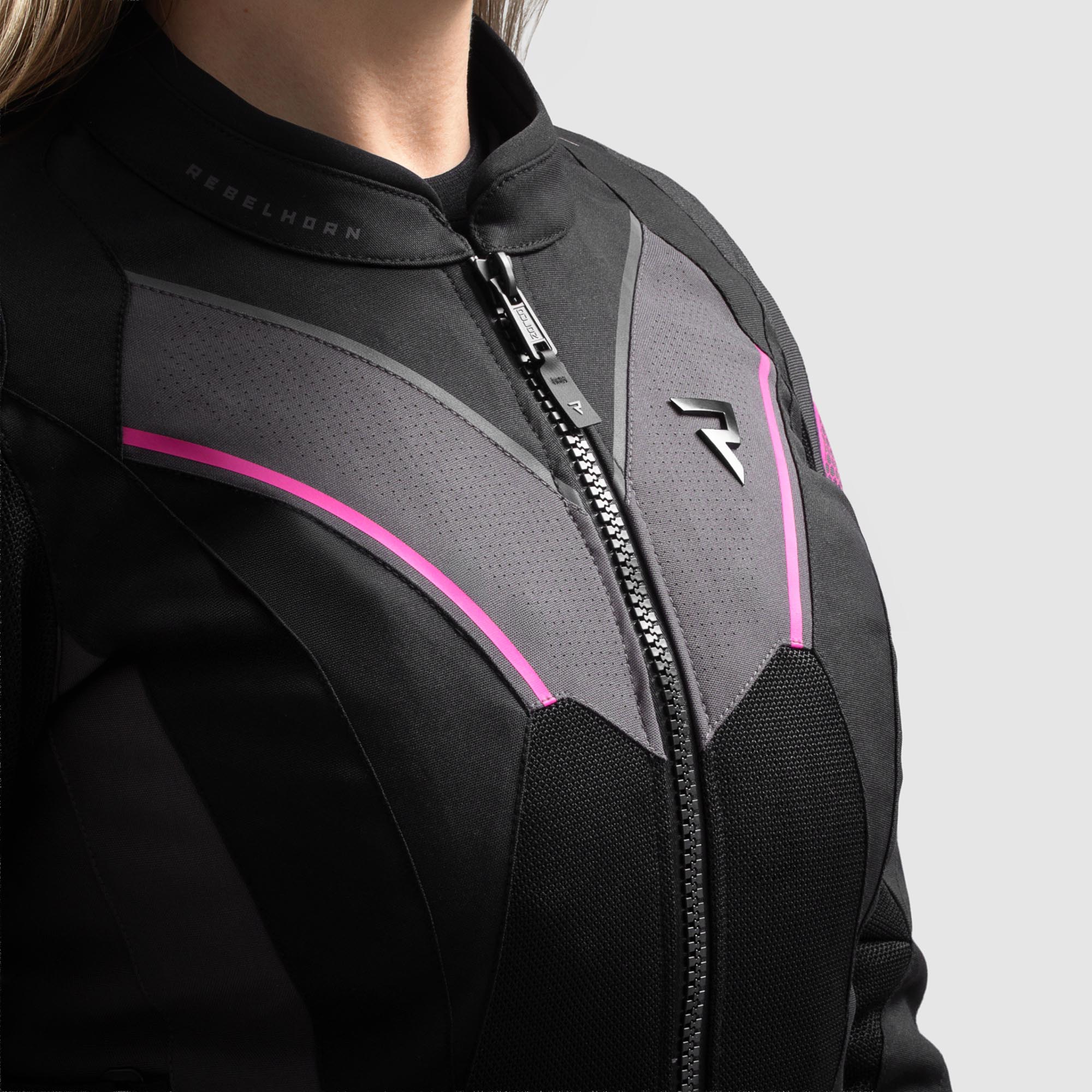 Side view of Rebelhorn Hiflow 5 waterproof Ladies Motorcycle Textile Jacket
