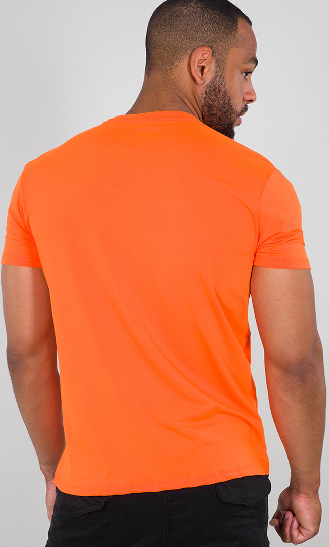 Alpha Industries Basic T Small Logo T-Shirt Neon Orange L Figure 2