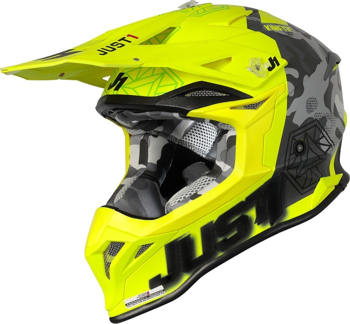 Just1 J39 Kinetic Casco motocross giallo/nero S (55/56) Figura 1