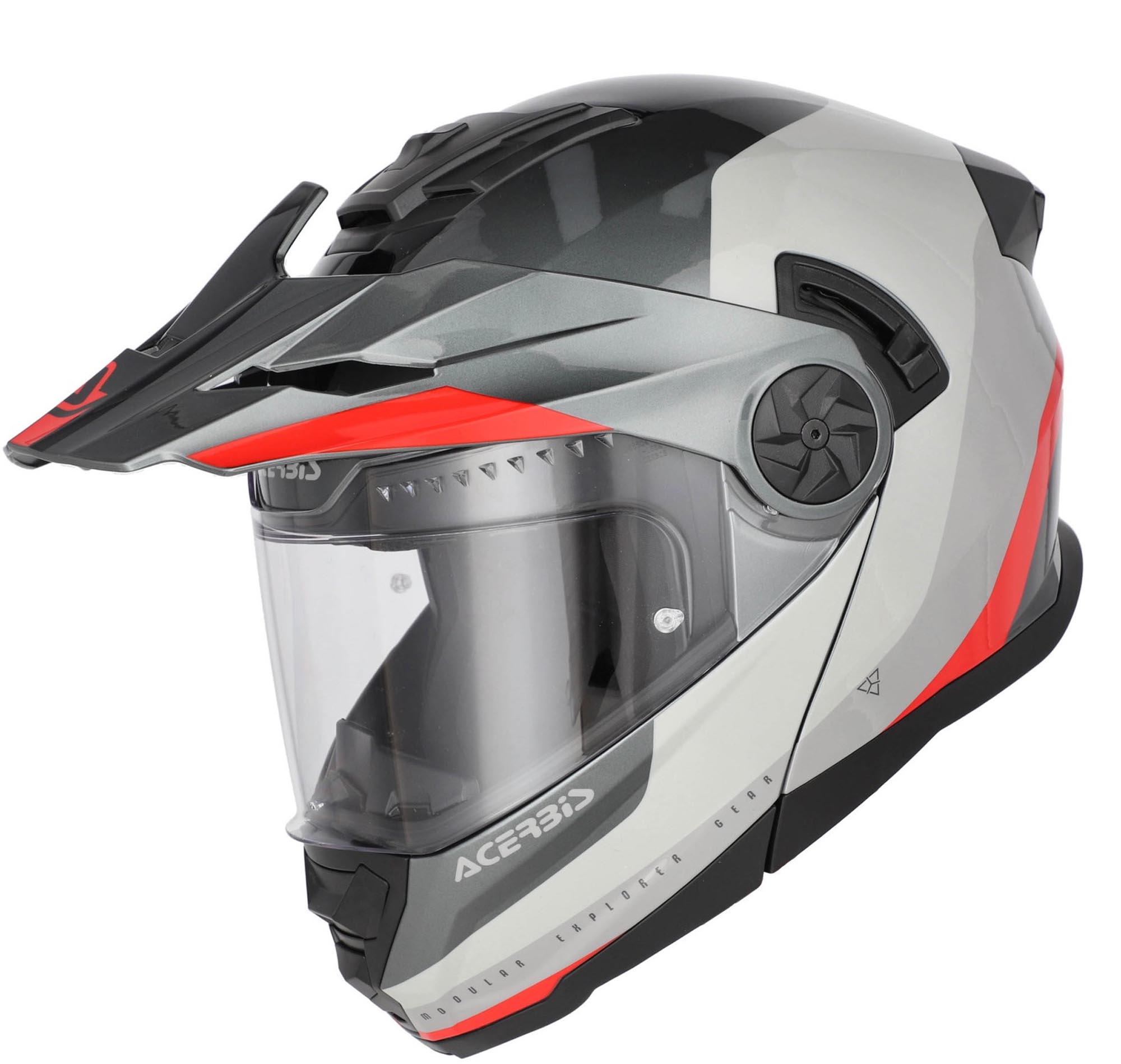Acerbis Rider Logo Klapphelm hellgrau/rot L (59/60) Abbildung 1