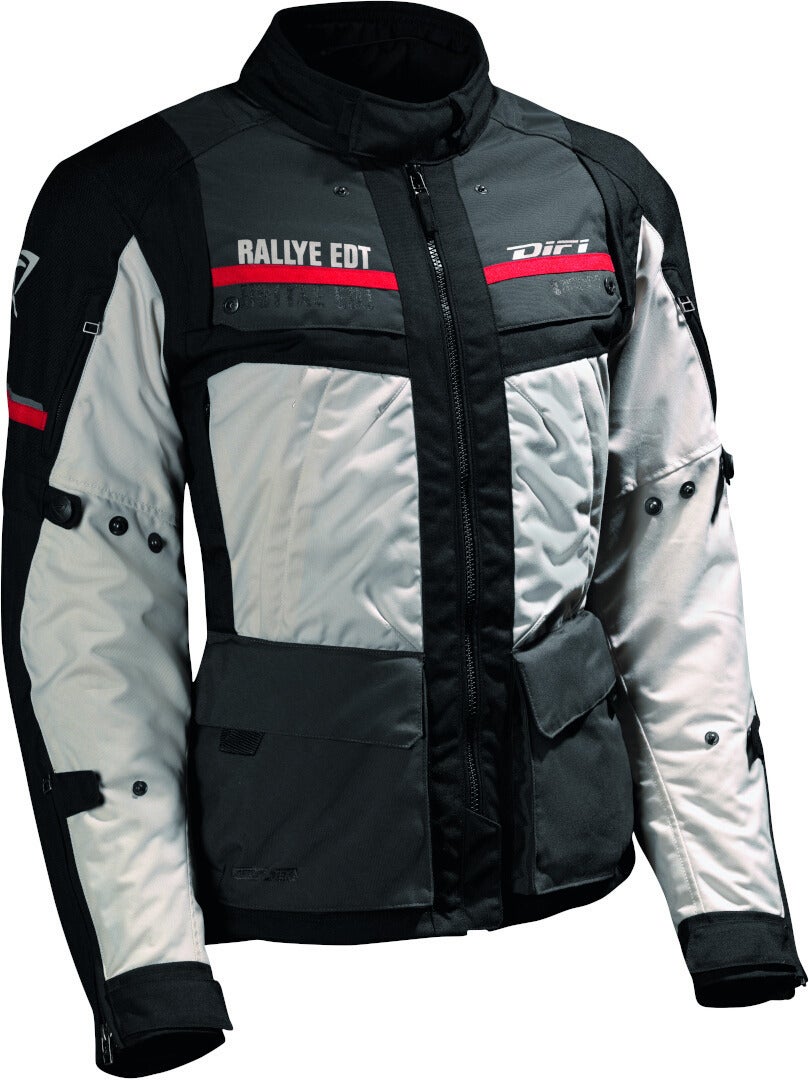 DIFI Sierra Nevada 3 Aerotex waterproof Ladies Motorcycle Textile Jacket black/grey/red 38 Figure 1